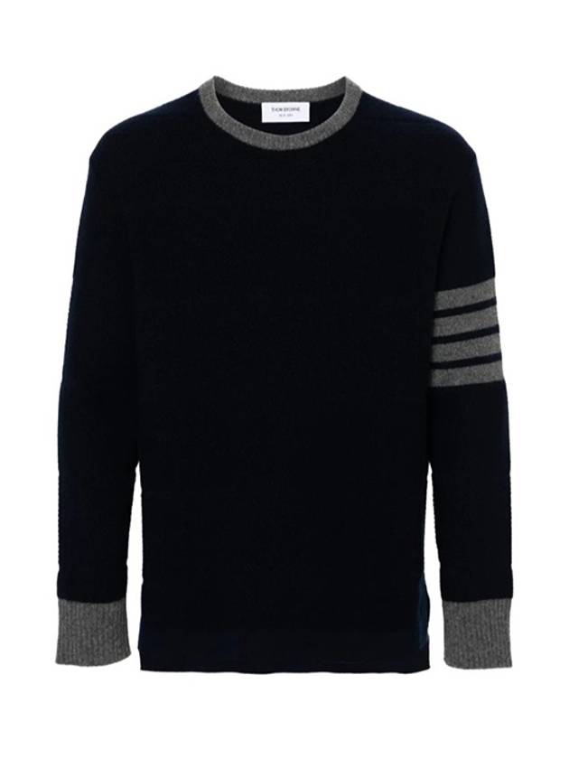 4 Bar Stripe Crewneck Knit Top Navy - THOM BROWNE - BALAAN 3