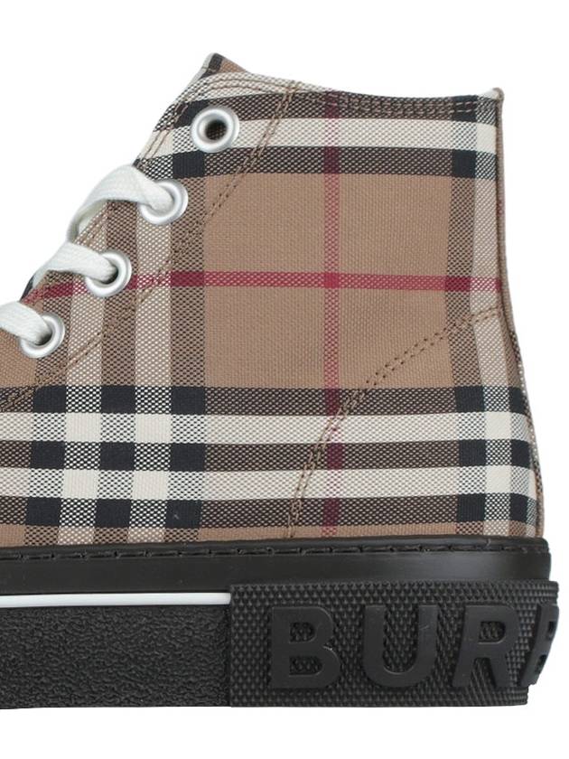 Vintage Check Stripe Logo High Top Sneakers Brown - BURBERRY - BALAAN 7