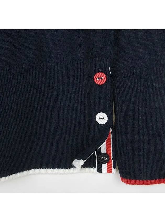 Hector Bow Virgin Wool Knit Top Navy - THOM BROWNE - BALAAN 5