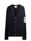 Men's Sustainable Classic Diagonal Wool Cardigan Navy - THOM BROWNE - BALAAN 2