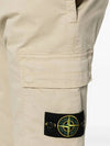 Compass Badge Gabardine Cargo Straight Pants Beige - STONE ISLAND - BALAAN 5