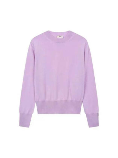 Women s Long Sleeve Crew Neck Wool Knit Light Purple 270098 - HERNO - BALAAN 1