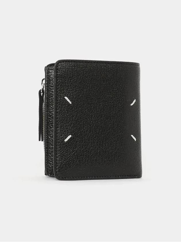 Four-Stitch Leather Half Wallet Black - MAISON MARGIELA - BALAAN 4