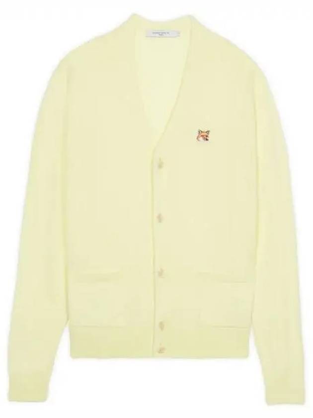 Fox Head Patch Classic Wool Cardigan Yellow - MAISON KITSUNE - BALAAN 2