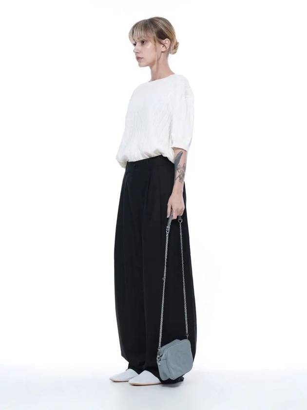 Linen Two-Tuck Wide Pants Black - CHANCE'S NOI - BALAAN 5