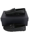 Triangle Logo Leather Driving Shoes Black - PRADA - BALAAN 9