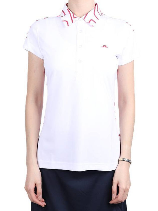 Women's Cara Polo Short Sleeve T-Shirt White - J.LINDEBERG - BALAAN 1