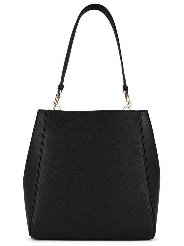 Logo Leather Bucket Bag Black - TORY BURCH - BALAAN 4