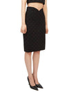 Women's GG Crepe Viscose Pencil Skirt Black - GUCCI - BALAAN 4