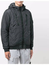 Garment Dyed Crinkle Reps Nylon Down Hooded Jacket Charcoal - STONE ISLAND - BALAAN 5