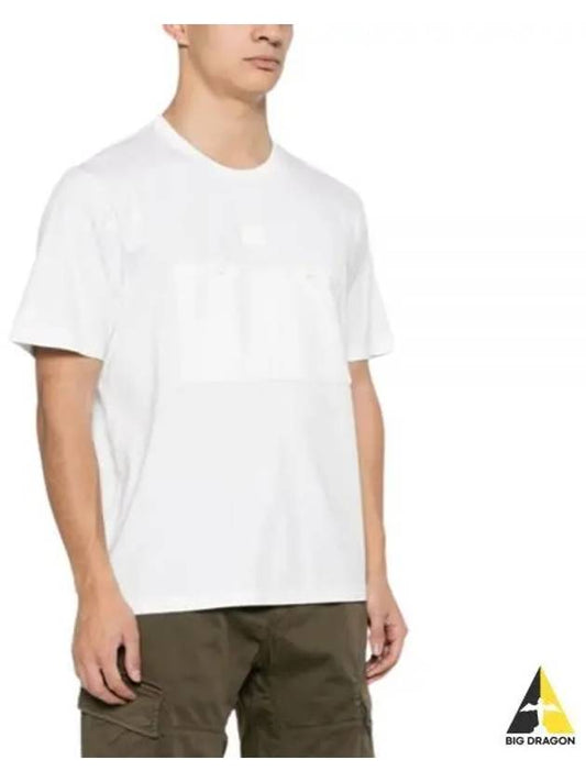 Mercerized Jersey Pocket Short Sleeve T-Shirt White - CP COMPANY - BALAAN 2