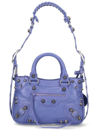 Neo Cargol Small Crocodile Embossed Leather Tote Bag Purple - BALENCIAGA - BALAAN 2