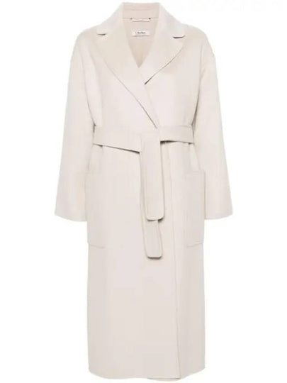 Nina Belted Virgin Wool Single Coat Ivory - S MAX MARA - BALAAN 2