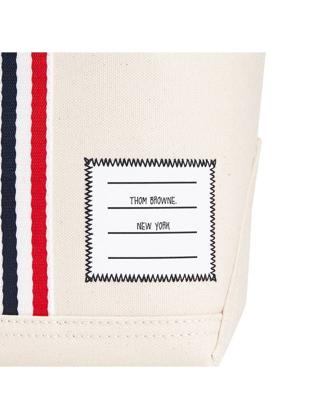 Double Face Cotton Small Tool Tote Bag Off White - THOM BROWNE - BALAAN 8