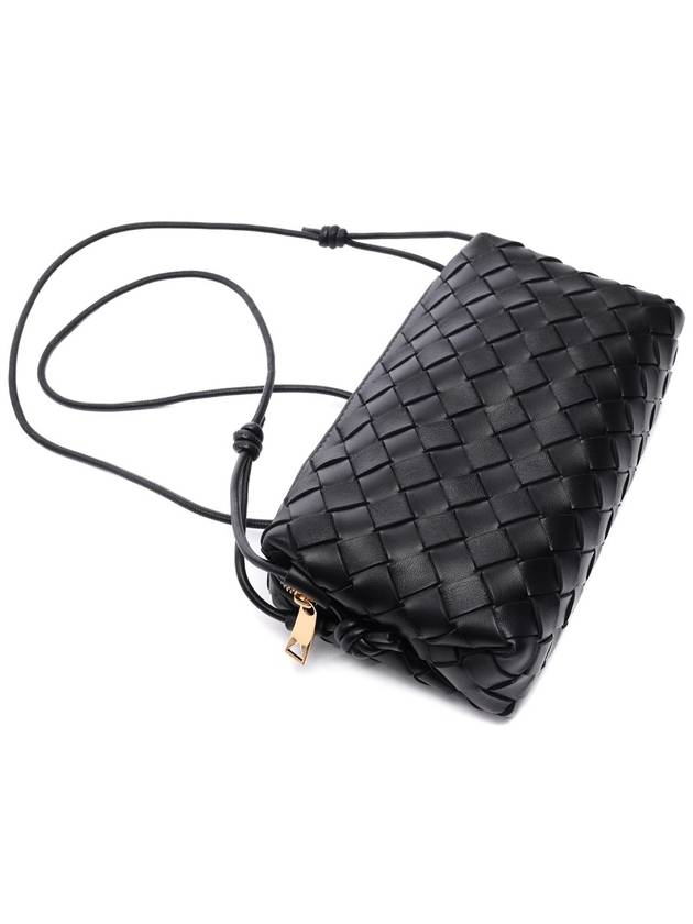 Intrecciato Small Leather Cross Bag Black - BOTTEGA VENETA - BALAAN 6