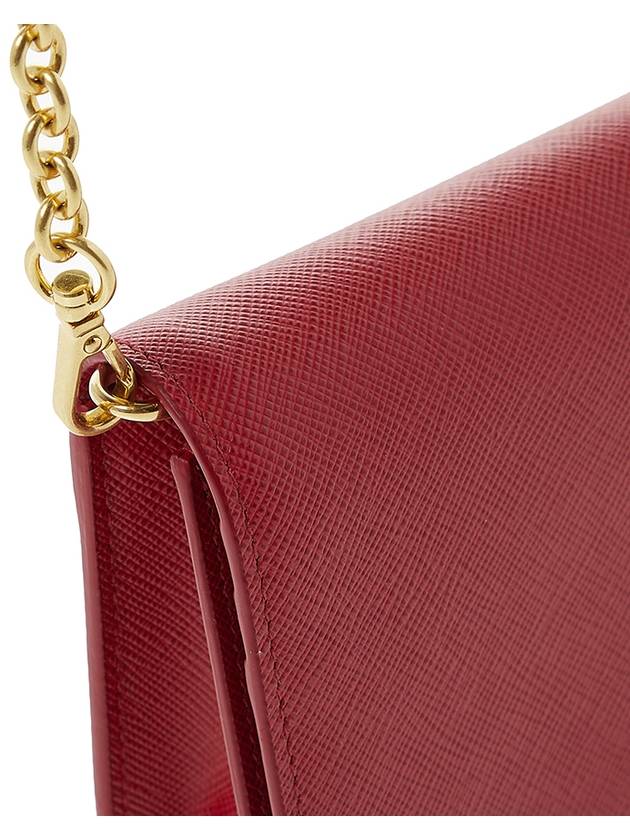 Monochrome Saffiano Leather Chain Mini Shoulder Bag Red - PRADA - BALAAN 9