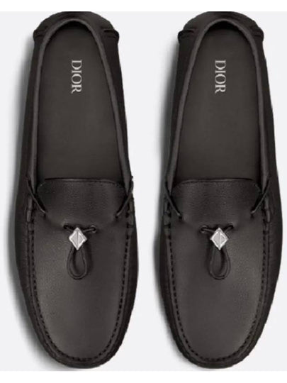 CD Diamond Grained Calfskin Loafers Black - DIOR - BALAAN 2