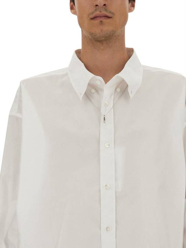 Oversized Fit Oxford Long Sleeve Shirt White - MAISON MARGIELA - BALAAN 5