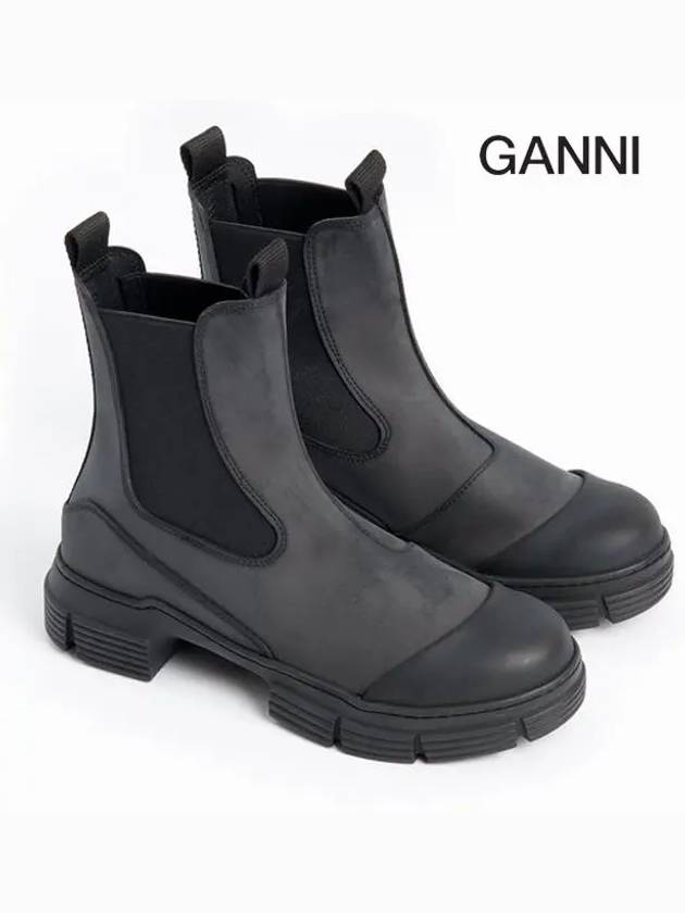 Rubber Chelsea Boots Black - GANNI - BALAAN 5