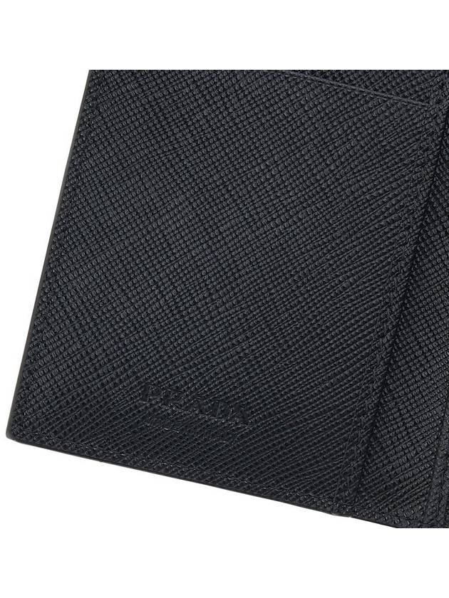 Saffiano Leather Silver Logo Card Wallet Black - PRADA - BALAAN 8