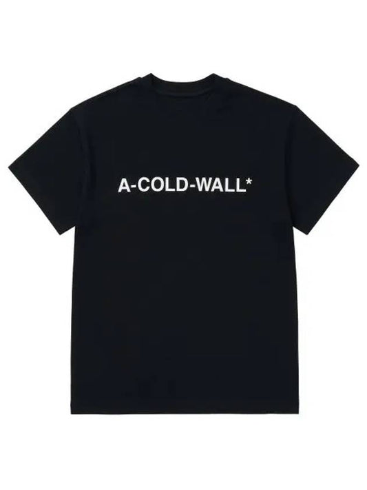 ACWMTS092 BLACK Essential Logo Men's Short Sleeve TShirt - A-COLD-WALL - BALAAN 2