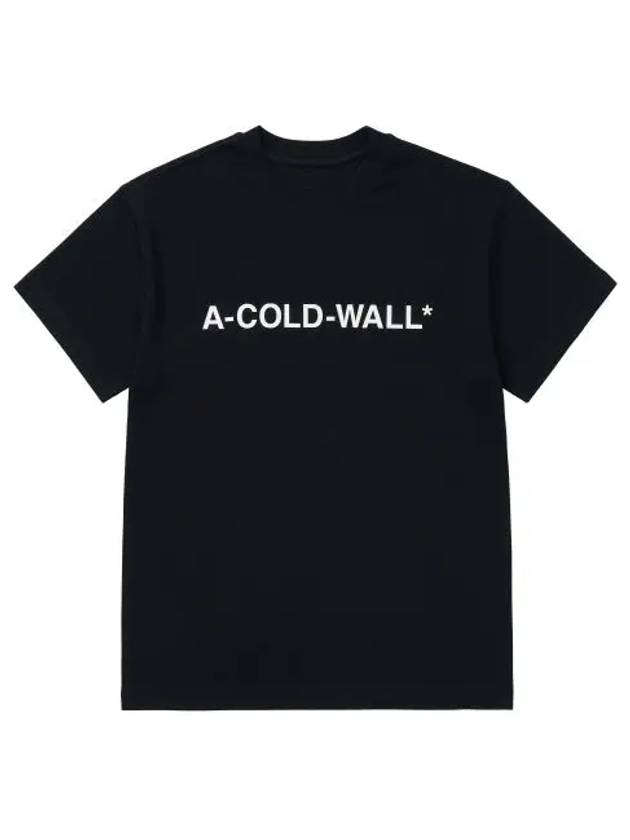 ACWMTS092 BLACK Essential Logo Men's Short Sleeve TShirt - A-COLD-WALL - BALAAN 2