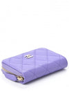 Classic Caviar Zipper Coin Card Wallet Purple Purple Champagne Gold - CHANEL - BALAAN 3