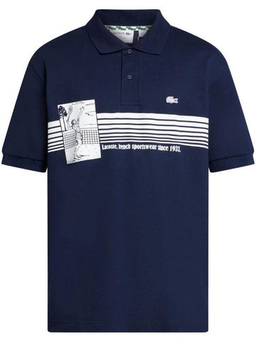 French Made Cotton Polo Shirt Navy - LACOSTE - BALAAN 1