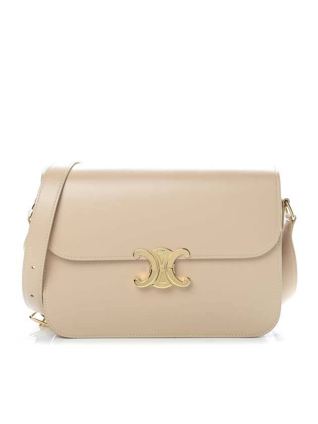 Classic Triomphe Medium Gold Shiny Calfskin Shoulder Bag Nude - CELINE - BALAAN 1