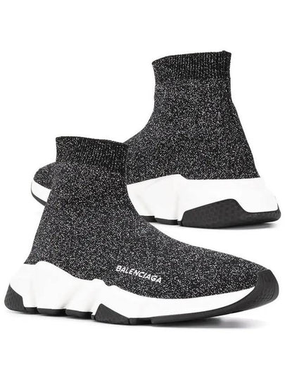 Speed ​​Mid Lurex High Top Sneakers Black - BALENCIAGA - BALAAN 2