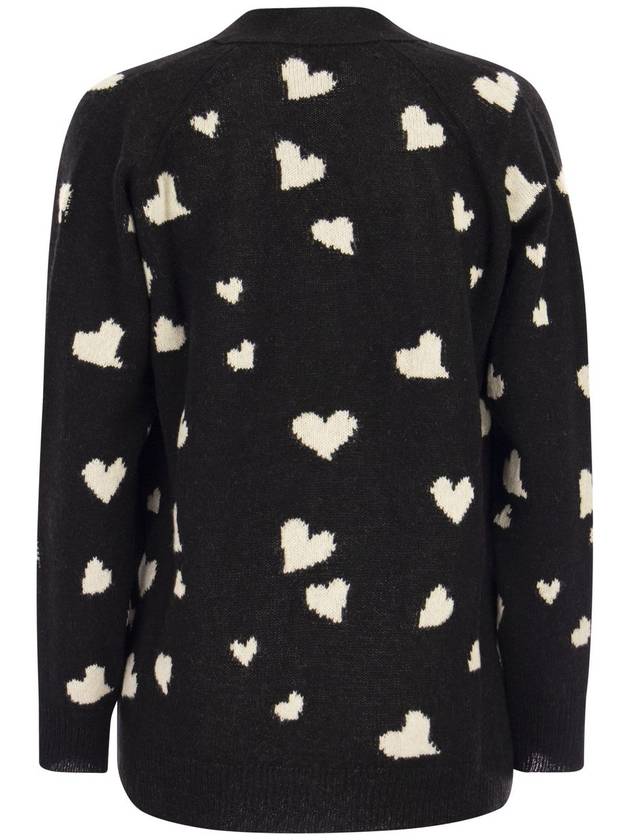 Bunch of Hearts Wool Cardigan Black - MARNI - BALAAN 3