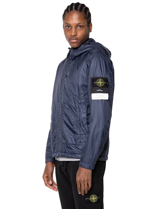 Garment Dyed Micro Yarn Hooded Jacket Navy - STONE ISLAND - BALAAN 5