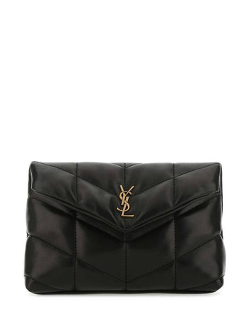 Quilting Puffer Small Clutch Bag Black - SAINT LAURENT - BALAAN 1