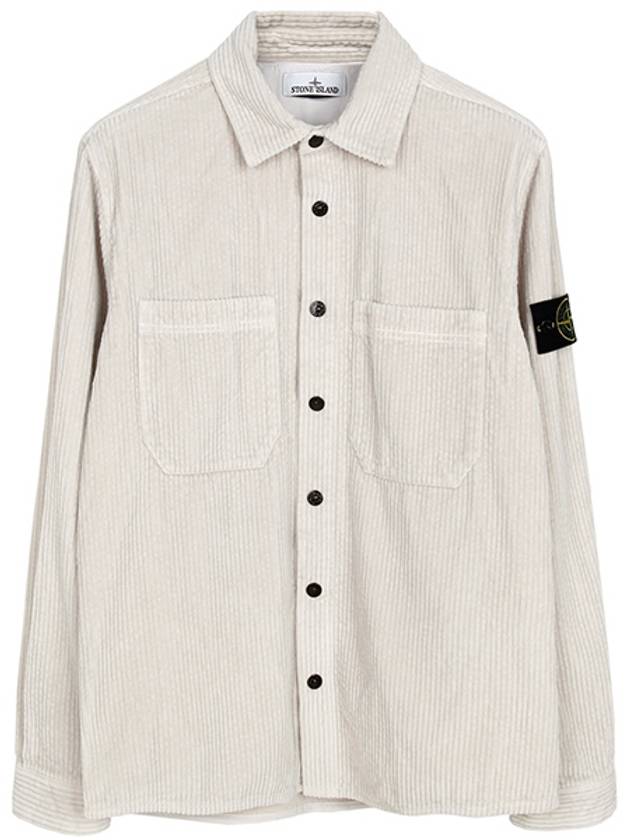 Cotton Corduroy 400 TC Over Long Sleeve Shirt Plaster - STONE ISLAND - BALAAN 2