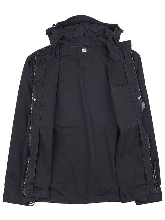 Heavy Poplin Emerized Shirt Hooded Jacket Black - CP COMPANY - BALAAN 11