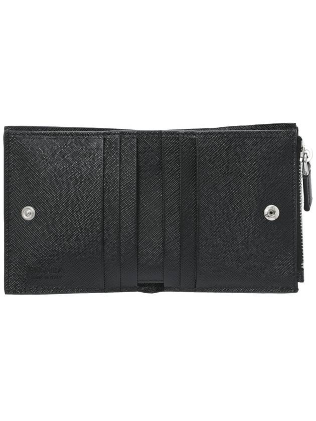 Triangle Logo Saffiano Half Wallet Black - PRADA - BALAAN 3