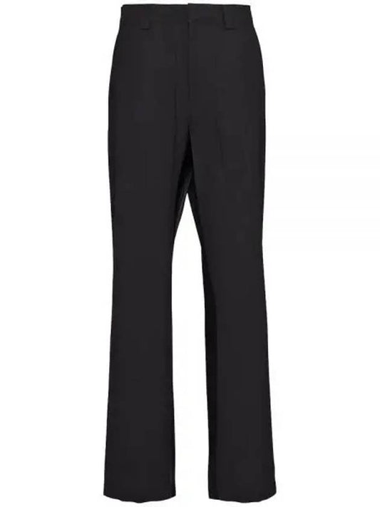 Triangle Logo Wool Straight Pants Black - PRADA - BALAAN 2