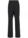 Triangle Logo Wool Straight Pants Black - PRADA - BALAAN 2