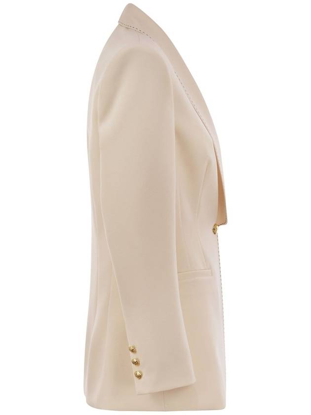 Crepe jacket with contrasting topstitching - ELISABETTA FRANCHI - BALAAN 3