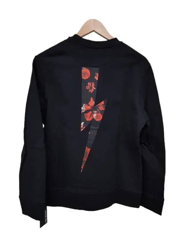 Flower Sweatshirt Black - NEIL BARRETT - BALAAN 4