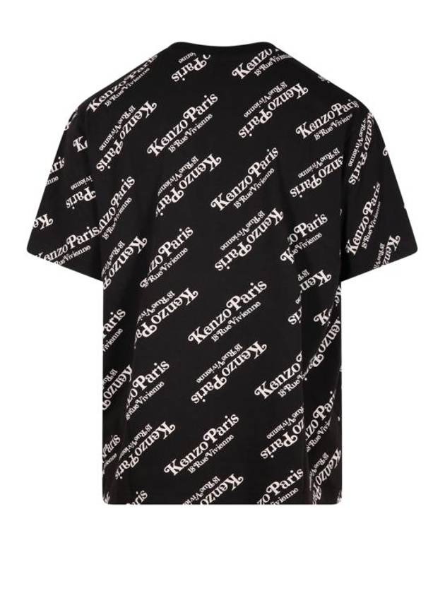 Logo All Over Cotton Short Sleeve T-shirt Black - KENZO - BALAAN 4