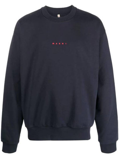 Mini Logo Organic Cotton Sweatshirt Blue Marine - MARNI - BALAAN 2