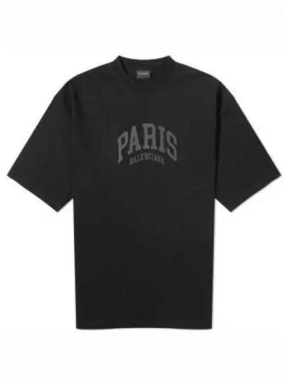 Cities Paris Logo Medium Short Sleeve T-Shirt Black - BALENCIAGA - BALAAN 2