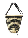 Cadix Medium Raffia Tote Bag Black - ISABEL MARANT - BALAAN 3