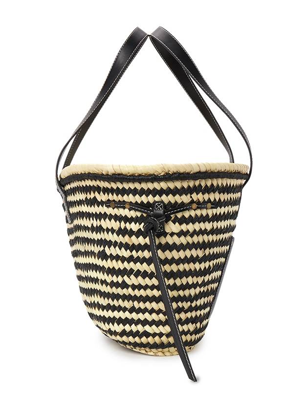 Cadix Medium Raffia Tote Bag Black - ISABEL MARANT - BALAAN 3