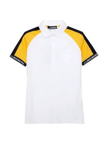 Women's Perinne  Short Sleeve Polo Wax Yellow - J.LINDEBERG - BALAAN 1