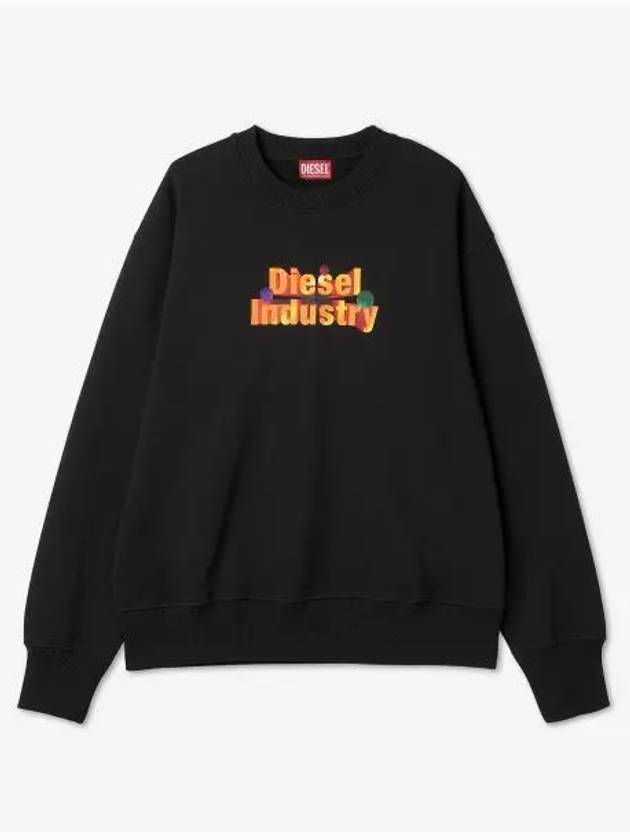 S Macs L1 Logo Stamp Crew Neck Sweatshirt Black - DIESEL - BALAAN 2