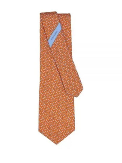 Giraffe Print Silk Tie Orange - SALVATORE FERRAGAMO - BALAAN 2