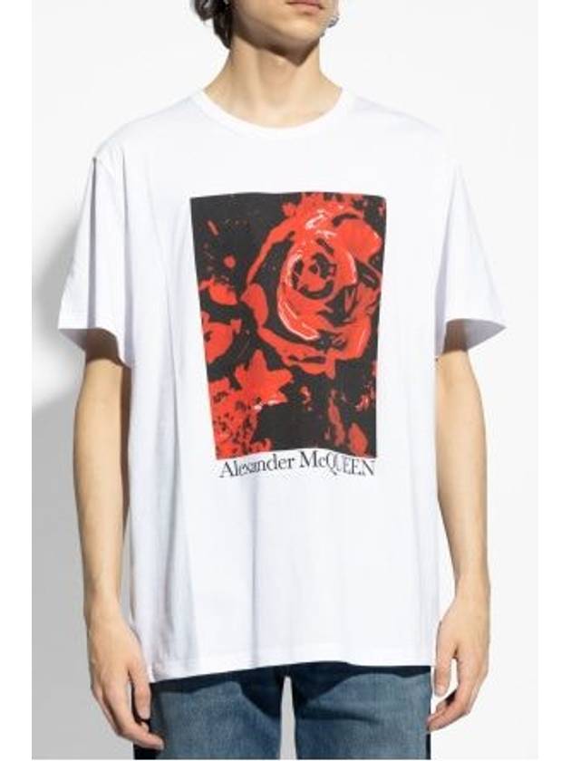 ALEXANDER MCQUEEN T-SHIRT WAX FLOWER PRINT - ALEXANDER MCQUEEN - BALAAN 2