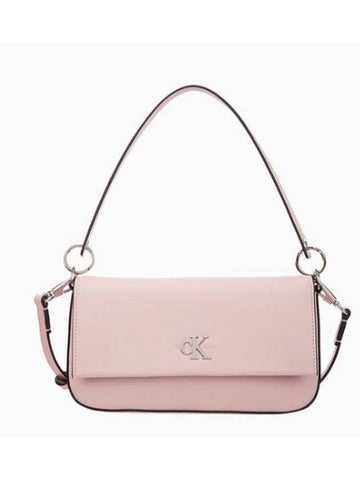 Jeans Monogram Flap Shoulder Bag Pink - CALVIN KLEIN - BALAAN 1